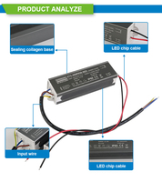 Driver LED AC-DC CSE 50W IP65 Tahan Air Anti Petir Efisiensi Tinggi Output Tunggal untuk Lampu Jalan Penerangan LED