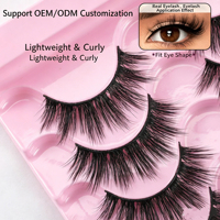 Faux cils synthétiques en bande complète, sans cruauté, pour maquillage, cosplay et manga, vente en gros
