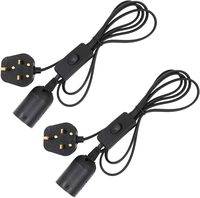 Prise UK 3A avec fusible, support de lampe E27 avec interrupteur intégré, cordon de suspension robuste pour luminaire