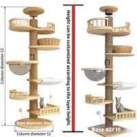 Arbre à gratter pour chat personnalisable avec motifs, en bois et sisal, maison pour chat durable, robuste et lavable, jouet pour chats d'intérieur, salon