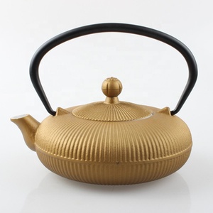 กาน้ำชาเคลือบเหล็กหล่อทองโบราณจีน ทนทาน ไม่แตกหัก สำหรับชงชา 900 มล. - Product Image 1