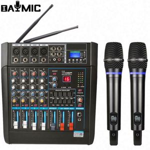 Mezclador de Audio Profesional de 4 Canales con Amplificador de Potencia Integrado y Micrófono Inalámbrico - Product Image 3