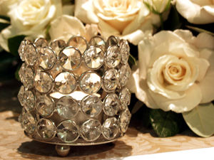 Decoración de mesa de boda de cristal de diamante portavelas de cristal plata decoración de lujo para el hogar té luz votiva - Product Image 3