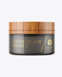 Công suất lớn lọ thủy tinh mỹ phẩm với nắp tre cho mỹ phẩm - Product Image 1