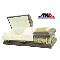ANA Memory Tube Cama ajustable Estilo americano Bronce sólido Funeral Ataúdes para la venta