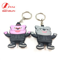 Nouveaux produits 2022, cadeaux promotionnels, peluches bon marché, animaux de dessin animé personnalisés, chat, double face, porte-clés en PVC souple 3D