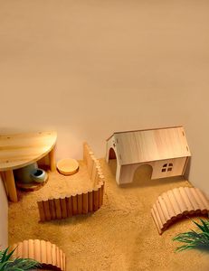 Gabbie di nascondiglio di porcellini d'India, accessori giocattolo, cabine e cabine di Habitat per criceti nascosti, scoiattoli e altri piccoli animali, ecc - Product Image 5