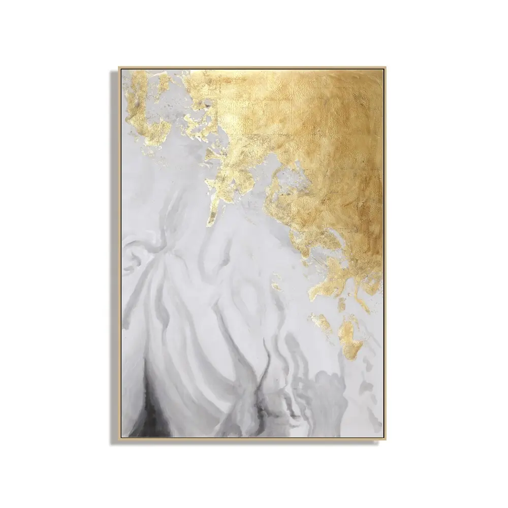 Abstract Modern Handmade Luxurious Pale Gold Texture Canvas Painting Wall Art Decoration Canvas Painting