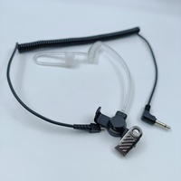 Écouteur intra-auriculaire à tube acoustique avec connecteur 2,5/3,5 mm, écoute unilatérale, avec tube spiralé transparent ou noir, pour talkie-walkie