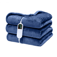 220V 51*74 pouces Super chaud bleu flanelle couverture électrique température contrôlée matelassé thermique chauffé jeter lavable