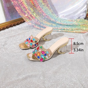Sandalias de Tacón Alto con Pedrería en Dorado, Diseño 2025, Colores de Diseñador, Zapatos Sexys para Mujer, Ideales para Fiestas - Product Image 5
