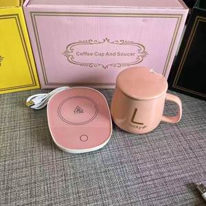 Chauffe-tasse en céramique avec thermostat 55 degrés, avec cuillère, chauffe-tasse à café, coffret cadeau avec logo personnalisé - Product Image 3