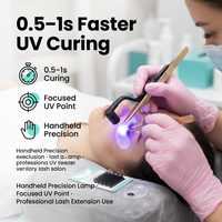 Mini Lampe UV pour Cils 9g Ultra Légère, Lampe de Polymérisation UV à Fixation sur Pince à Épiler, Séchage Rapide 0.5-1S, Compatible avec Toutes les Pinces à Épiler