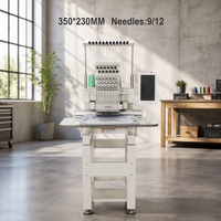 Machine à broder informatisée à tête unique REVHON, 12 aiguilles, 1200 tr/min, pour les petites ateliers