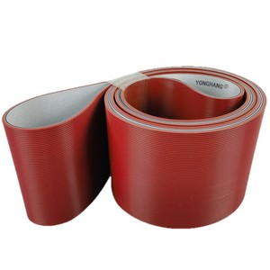 Yonghang Pvc Flat Conveyor <b>Belt</b> <b>Red</b> Striped Anti Slip For Cutting Machine Aluminum Industry - Product Image 2