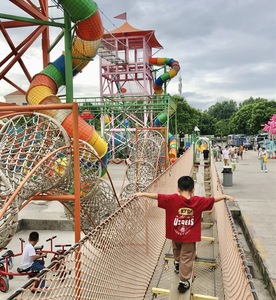Équipement d'amusement extérieur personnalisé Hogwood comprenant toboggan et escalade volcanique pour enfants pour la <span class=keywords><strong>sortie</strong></span> de printemps - Product Image 3