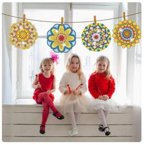 Autocollant de fenêtre Diamond Painting Série Mandala Film statique en PVC DIY Jouet créatif pour enfants pour filles - Product Image 5