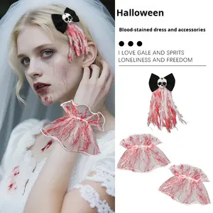 ハロウィーン花嫁の住所レトロローズゴシックダークレースブレスレットゴースト花嫁セット面白い衣装ポリエステル素材カスタマイズ可能 - Product Image 1
