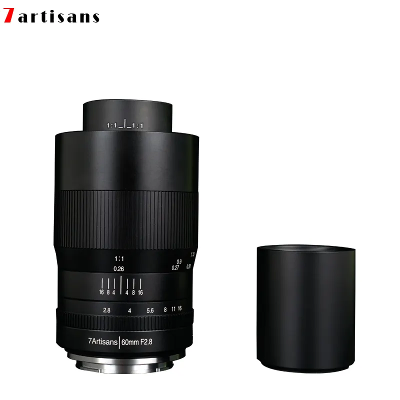 7artisans 60mm F2.8 Lens 1:1 büyütme makro Lens Canon EOSM EOSR E Fujifilm M43 <span class=keywords><strong>Nikon</strong></span> Z montaj Sony Olympus Lentes