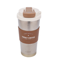 Gobelet de voyage personnalisé en gros de 520 ml en titane à double paroi pour café et eau, bouteille d'eau avec gobelet