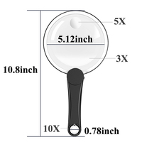 Wholesale Handheld Magnifying Glass with LED Light | ABS+PMMA 3-5X Type-C Rechargeable Magnifier for Elderly Reading