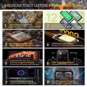 <span class=keywords><strong>Ulefone</strong></span> Power <span class=keywords><strong>ARMOR</strong></span> 14 Pro 8GB + 128GB โทรศัพท์ที่ทนทาน<span class=keywords><strong>10000mAh</strong></span> Android 12กันน้ำสมาร์ตโฟน NFC 6.52นิ้วเวอร์ชั่นสากล - Product Image 2