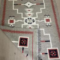 Tapis Kilim tribal américain tissé à la main en laine, tissage plat, géométrique, écologique, réversible, lavable, pour salon et chambre à coucher