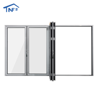 Porte en accordéon à deux volets en alliage d'aluminium de conception moderne de haute qualité pour une utilisation extérieure en extérieur