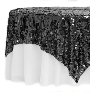 High quality sequined tablecloth polyester sequins round table cloth for wedding party