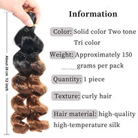 Cheveux Synthétiques Italien Bouclés Ondulés en Spirale pour Tresses Crochets et Tressage pour Femmes