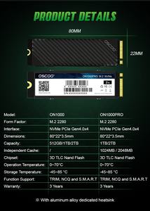 OSCOO ON1000Pro Hard Drive SSD NVMe M.<span class=keywords><strong>2</strong></span> PCIe gen4.0 SSD 2280 256GB 512GB 1TB 2TB 4TB untuk laptop/desktop - Product Image 4