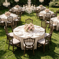 Chaise de banquet empilable en plastique PP imitation bois, durable, avec assise rembourrée, pour usage extérieur et intérieur (salle à manger, salon)