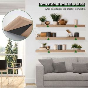 WEKIS ชุดอุปกรณ์ยึดชั้นวางแบบสามเหลี่ยมรุ่นใหม่ S2006 รับน้ำหนักได้ 75 ปอนด์ สำหรับชั้นวางแบบลอยตัวในครัวและห้องน้ำ - Product Image 4