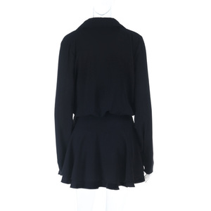 Nouvelle robe mini moulante à volants et à lacets à manches longues pour femmes, tendance - Product Image 3