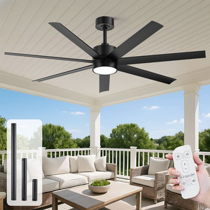 พัดลมเพดาน LED สำหรับภายนอกอาคาร แบบกันน้ำ IP65 พร้อมมอเตอร์ DC ควบคุมด้วย <span class=keywords><strong>Alexa</strong></span> ใบพัด 7 ใบ วัสดุ ABS เหมาะสำหรับใช้ในโรงแรมและบ้าน ขายดี - Product Image 1