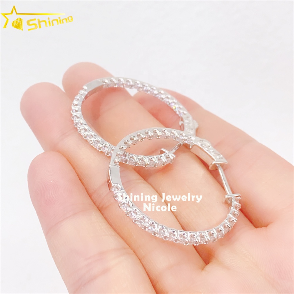 moissanite earrings big hoops