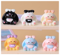 Doux mignon Kawaii dessin animé lapin lapin résine charme 3D Figurine Animal Statue jardin décor artisanat pâques résine Sculpture ornement