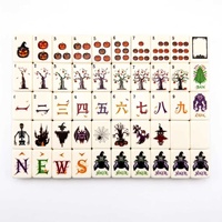 Juego de Mahjong Americano de Lujo Ghost Tiles Hanukkah, 160 Fichas de Acrílico Grabadas con Diseño de Menorah y Dreidel Judíos, Regalo Profesional para Juegos