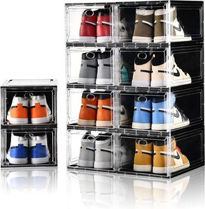Boîtes à chaussures pliables rectangulaires transparentes en plastique souple, personnalisables, écologiques, pour rangement en vrac - Product Image 1