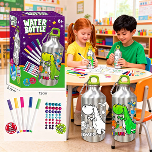 El Mejor Regalo para Niños, Botella de Agua de Aluminio con Diseño de <span class=keywords><strong>Dinosaurio</strong></span> de <span class=keywords><strong>Dibujos</strong></span> Animados, Juego de Juguetes de Dibujo, Kits de Arte y Manualidades, Decora Tus Propios Colores - Product Image 2