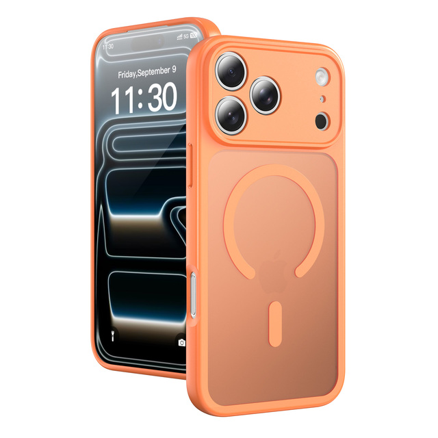 Magnetic Wireless Charging Phone Case for iPhone 17 Pro Max Full Coverage Lens Protection Shockproof Fundas Para iphone 16 15 14