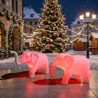 Scultura Luminosa di Elefante e Delfino, Decorazione Natalizia per Esterni, Illuminazione Personalizzata per Prato e Paesaggio
