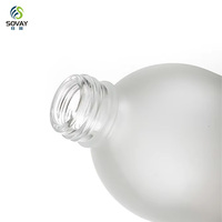 Bouteilles de boissons en verre rondes transparentes et givrées sur mesure de 150 ml, 280 ml, 350 ml, 500 ml pour jus et kombucha avec bouchons à vis