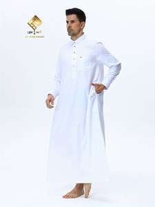 Qamis arabe élégant pour homme – Robe de prière douce et respirante à manches longues, lavable en machine, polyvalente toutes saisons, excellente idée pour cette année - Product Image 2
