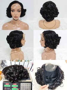 Letsfly Promotion 74$ Glueless <b>Wigs</b> 5x5 Lace Closure Rose Curly <b>Wigs</b> 12A 100% Human Hair Transparent Lace 10inch Wholesales 250% - Product Image 3