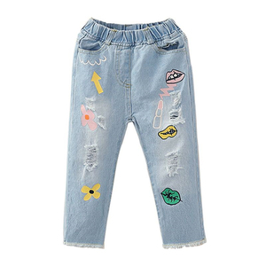 Los Mejores Sitios Web de Venta al por Mayor de Ropa Infantil Moderna, Pantalones Vaqueros con Estampado Demin para Niñas - Product Image 1