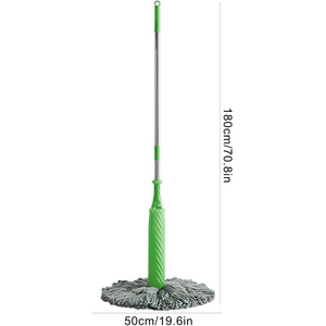 Mopa de microfibra para el hogar con mango de acero extensible y sistema de escurrido de cuatro lados, de secado rápido y para limpieza en húmedo. - Product Image 2