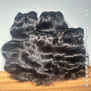 Extensiones de Cabello Natural Ondulado Sin Procesar al Precio Más Bajo, Cabello Humano Indio Real de un Solo Donante, Trama Doble a Máquina, Grado Remy - Product Image 2