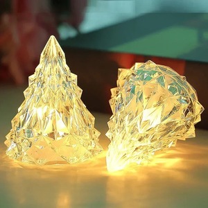 <b>LED</b> Christmas Crystal <b>Night</b> <b>Light</b> Christmas Tree Lantern Iceberg Warm WhiteTable Lamp Button Battery Home Party Xmas Decoration - Product Image 2