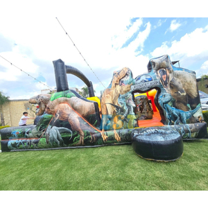Château <span class=keywords><strong>gonflable</strong></span> portable avec toboggan Jurassic World, combo château <span class=keywords><strong>gonflable</strong></span> dinosaure, château <span class=keywords><strong>gonflable</strong></span> Jurassic pour les fêtes d'enfants, location - Product Image 1